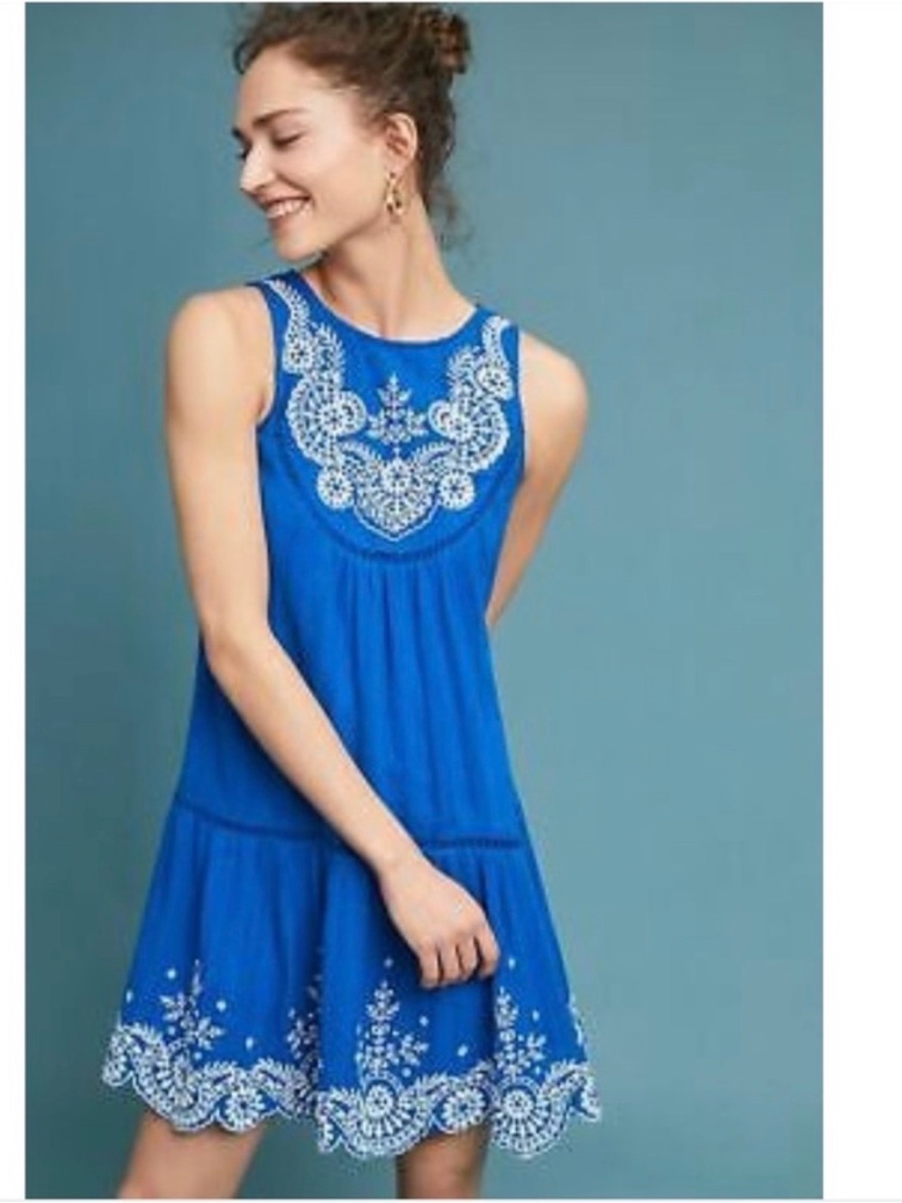 Meadow Rue Embroidered Sleeveless Dress